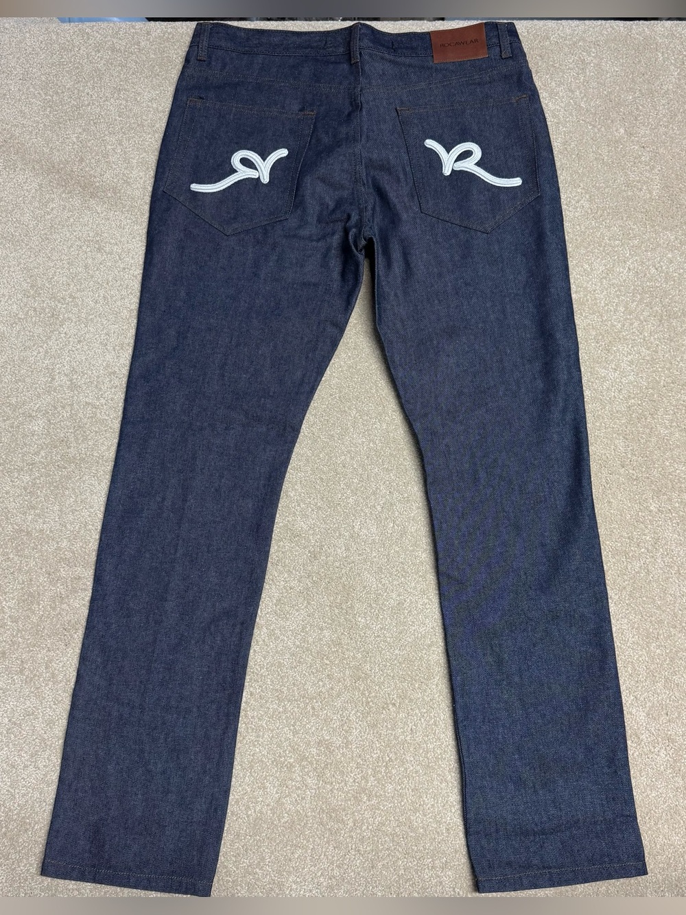 Vintage Y2K Rocawear Denim Jeans Mens 38x35 Wide Leg Relaxed Fit Hip Hop Blue
